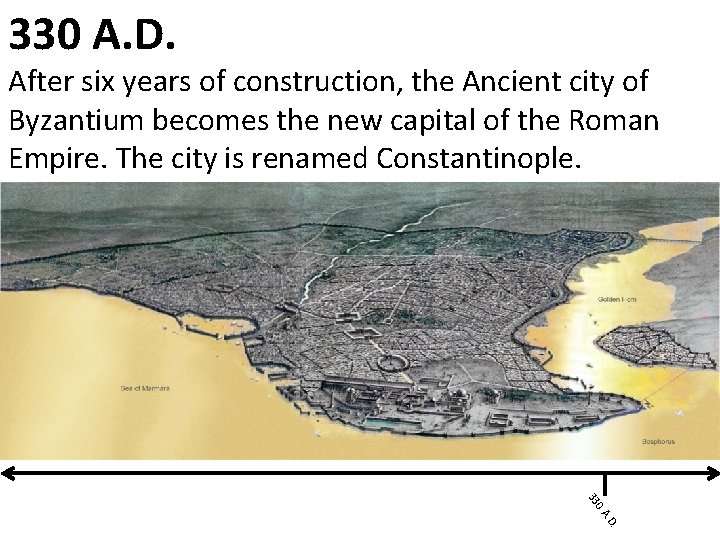 330 A. D. After six years of construction, the Ancient city of Byzantium becomes