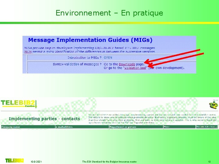 Environnement – En pratique 10 -9 -2021 The EDI Standard for the Belgian Insurance