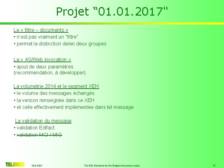 Projet “ 01. 2017" Le « filtre – documents » • n’est pas vraiment