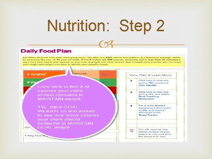 Nutrition: Step 2 