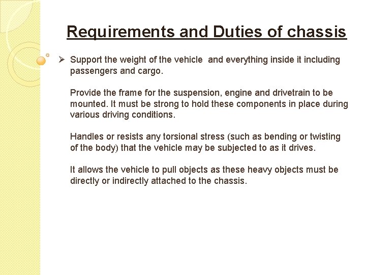 A Presentation on Automobile Chassis Chassis What is