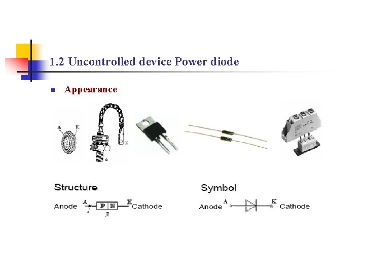 1. 2 Uncontrolled device Power diode n Appearance 1. 2 Uncontrolled device Power diode n Appearance