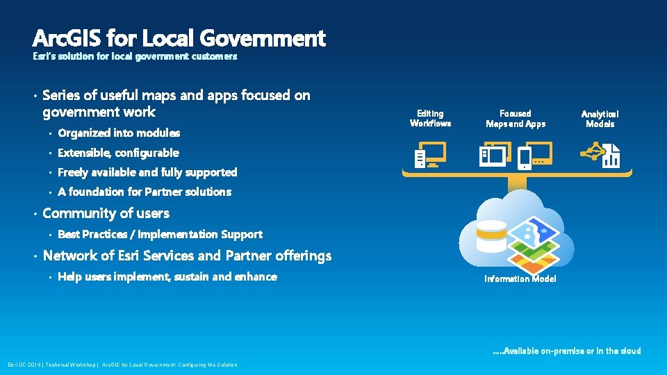 Arc. GIS for Local Government Esri’s solution for local government customers • • Series