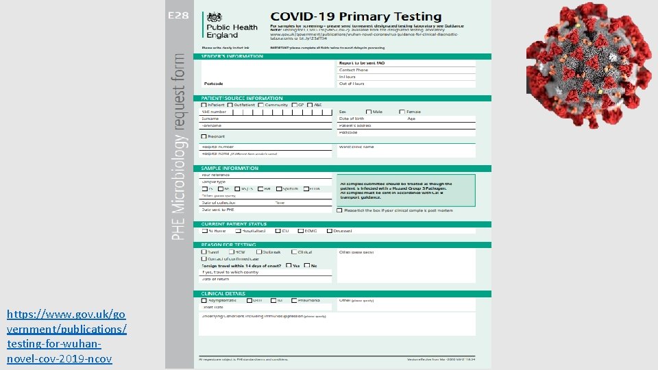 https: //www. gov. uk/go vernment/publications/ testing-for-wuhannovel-cov-2019 -ncov 