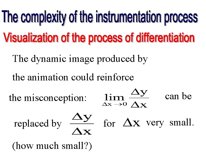 The dynamic image produced by the animation could reinforce can be the misconception: replaced