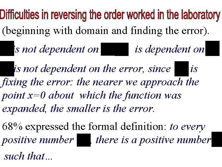 (beginning with domain and finding the error). is not dependent on . is dependent