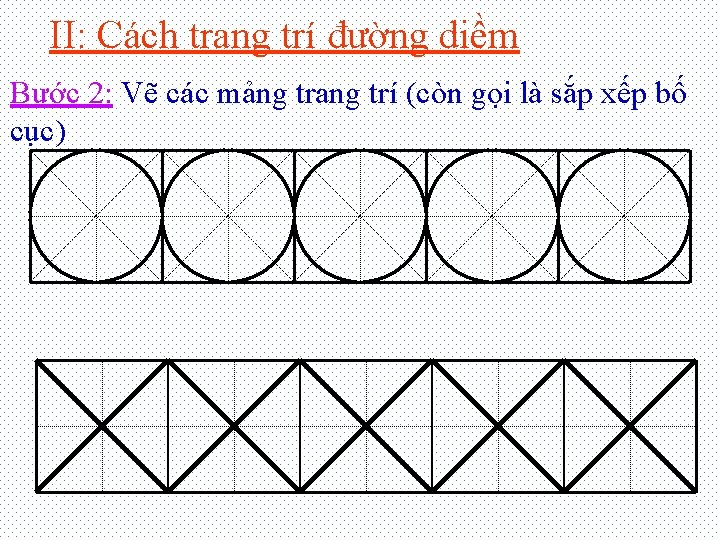 II: Cách trang trí đường diềm Bước 2: Vẽ các mảng trang trí (còn