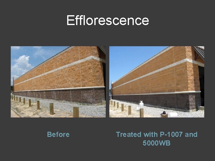 Efflorescence Before Treated with P-1007 and 5000 WB 