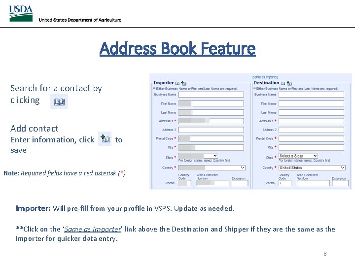 Address Book Feature Search for a contact by clicking Add contact Enter information, click Address Book Feature Search for a contact by clicking Add contact Enter information, click