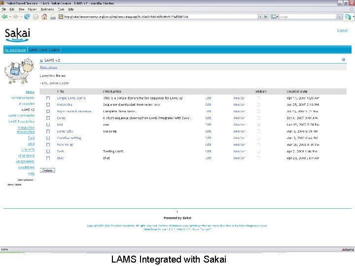 LAMS Integrated with Sakai 