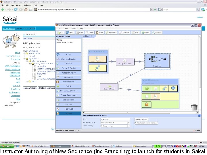 Instructor Authoring of New Sequence (inc Branching) to launch for students in Sakai 