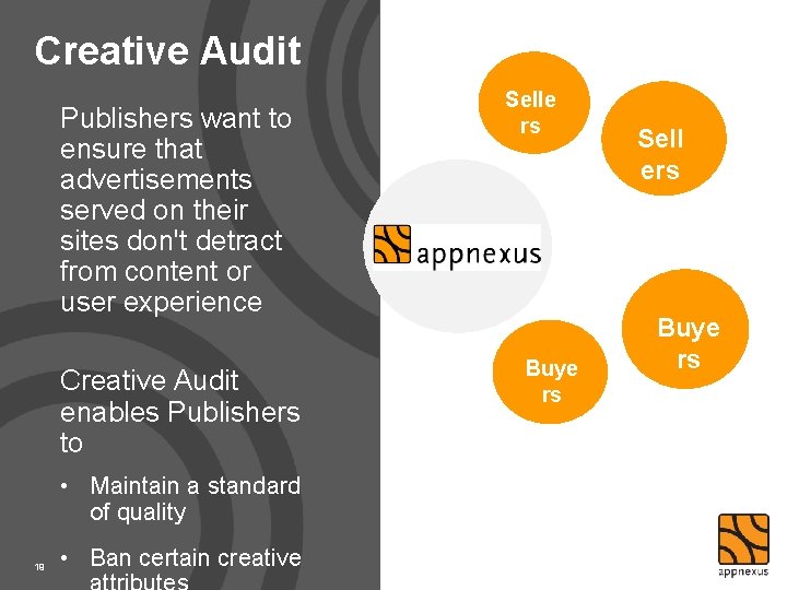 Creative Audit Publishers want to ensure that advertisements served on their sites don't detract