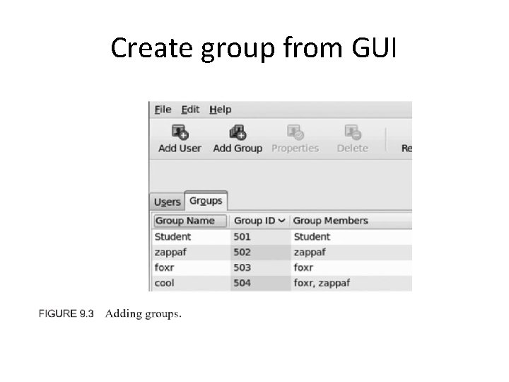 Create group from GUI 