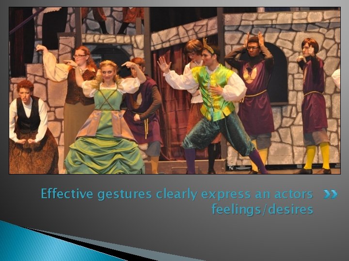 Effective gestures clearly express an actors feelings/desires 