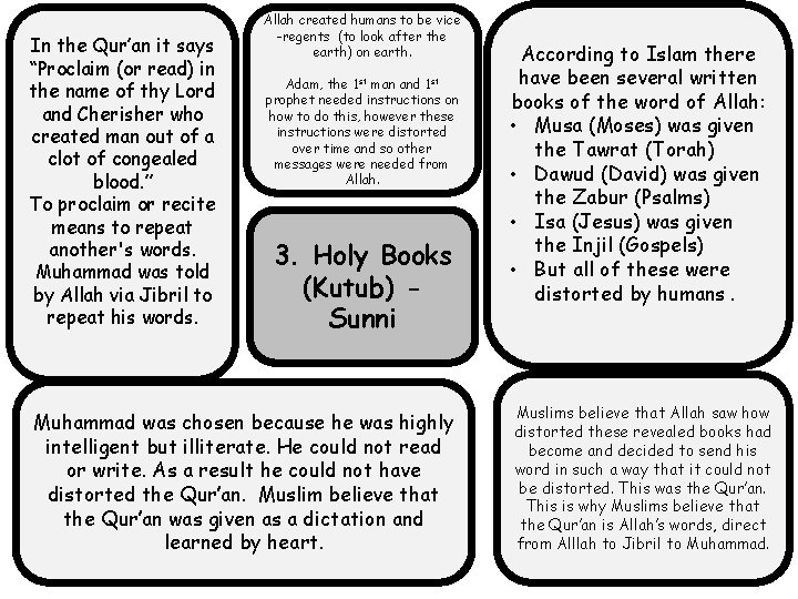 In the Qur’an it says “Proclaim (or read) in the name of thy Lord