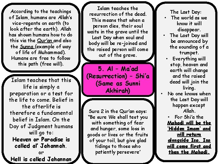 According to the teachings of Islam, humans are Allah’s vice-regents on earth (to look