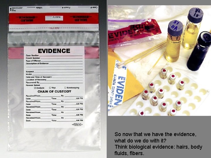 So now that we have the evidence, what do we do with it? Think