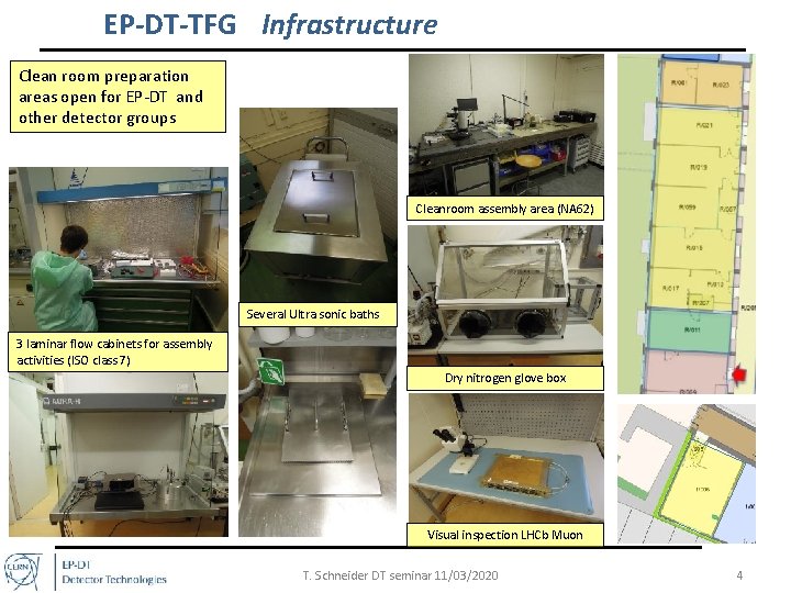 EP-DT-TFG Infrastructure Clean room preparation areas open for EP-DT and other detector groups Cleanroom