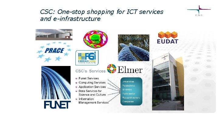 CSC: One-stop shopping for ICT services and e-infrastructure 