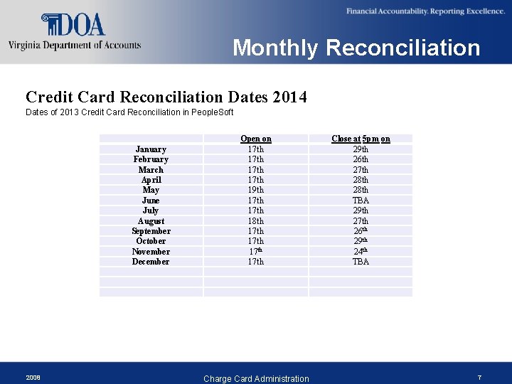 Monthly Reconciliation Credit Card Reconciliation Dates 2014 Dates of 2013 Credit Card Reconciliation in