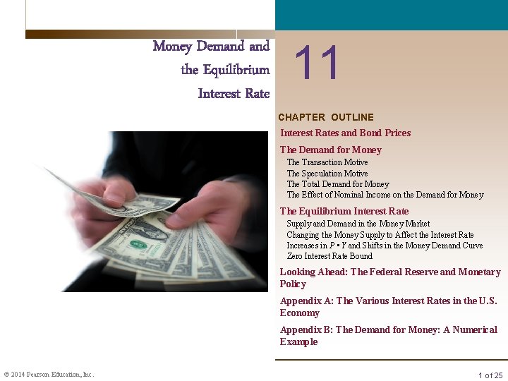Money Demand the Equilibrium Interest Rate 11 CHAPTER OUTLINE Interest Rates and Bond Prices