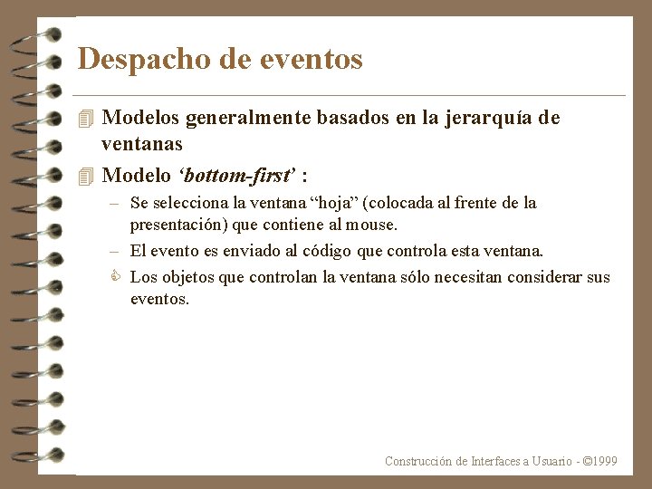 Despacho de eventos 4 Modelos generalmente basados en la jerarquía de ventanas 4 Modelo