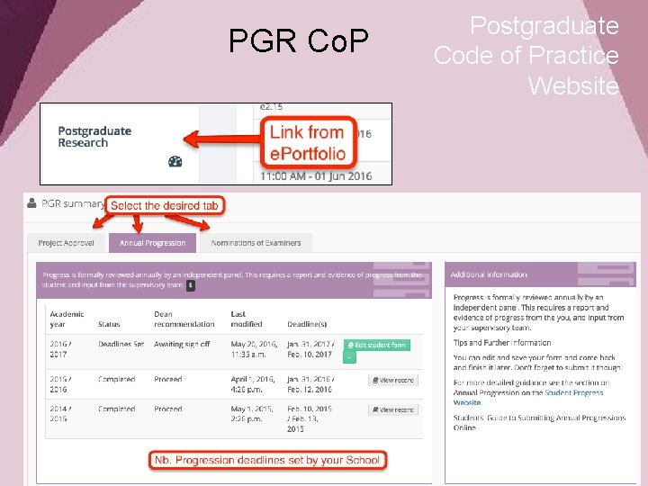 PGR Co. P Postgraduate Code of Practice Website 