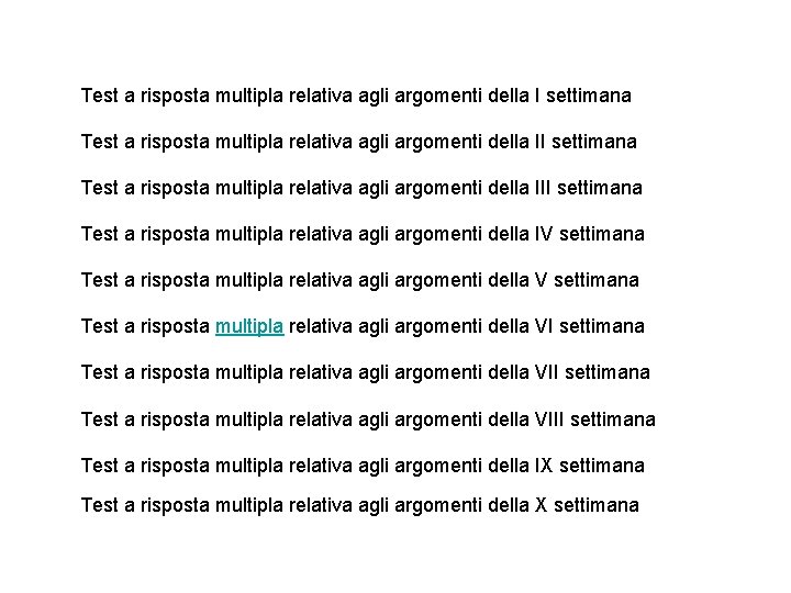 Esercizi da stampare e svolgere Test a risposta