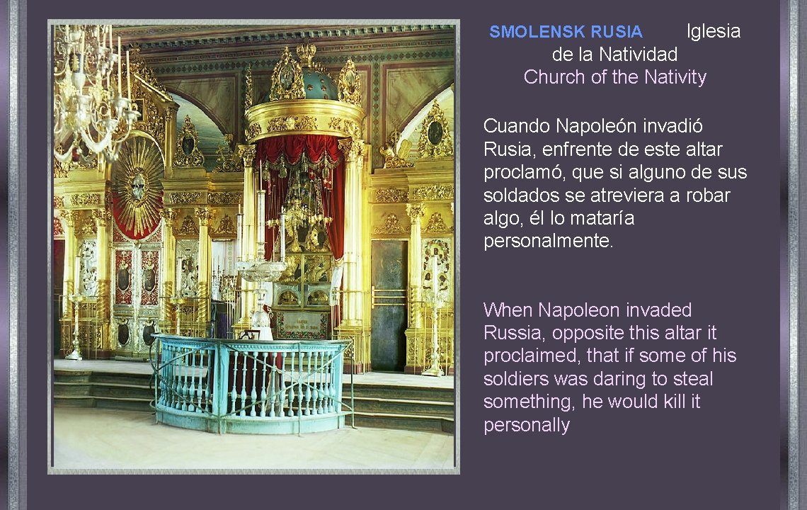SMOLENSK RUSIA Iglesia de la Natividad Church of the Nativity Cuando Napoleón invadió Rusia,