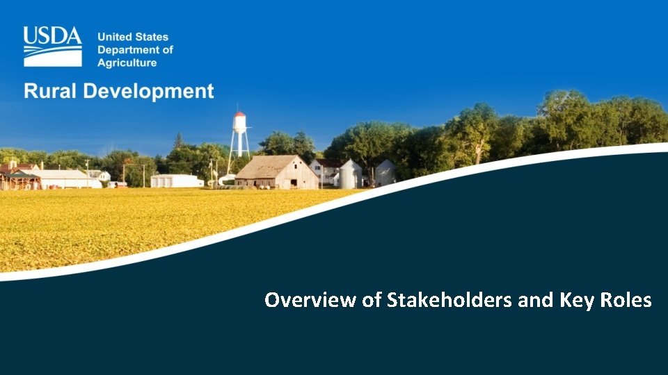 Overview of Stakeholders and Key Roles Participants Rural