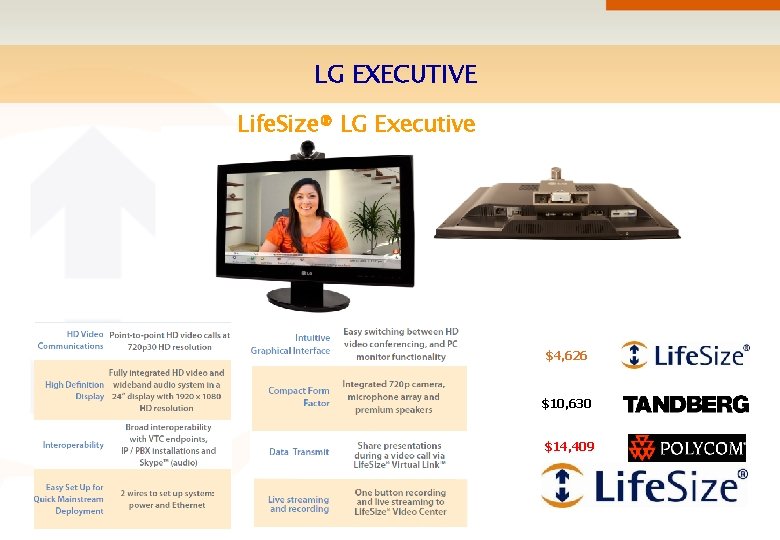 LG EXECUTIVE Life. Size® LG Executive $4, 626 $10, 630 $14, 409 