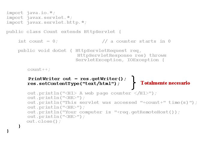 import java. io. *; import javax. servlet. http. *; public class Count extends Http.