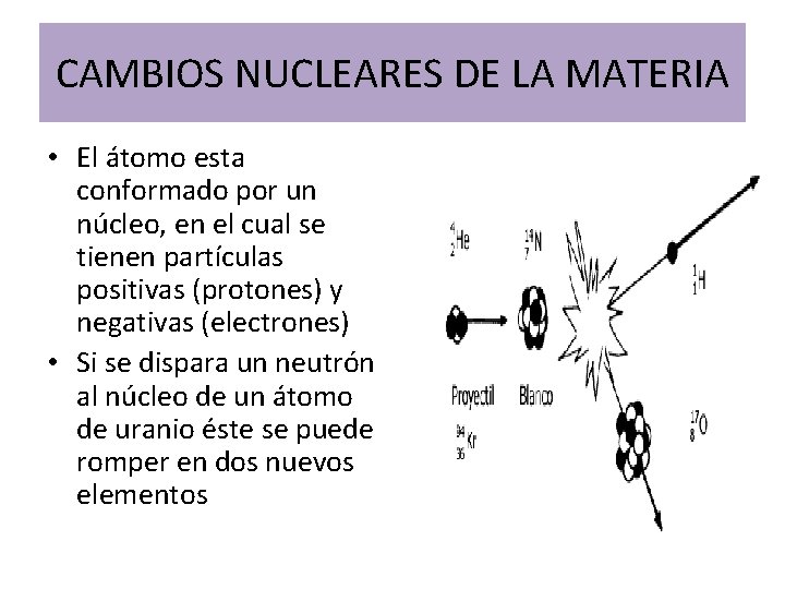 CAMBIOS NUCLEARES DE LA MATERIA • El átomo esta conformado por un núcleo, en CAMBIOS NUCLEARES DE LA MATERIA • El átomo esta conformado por un núcleo, en