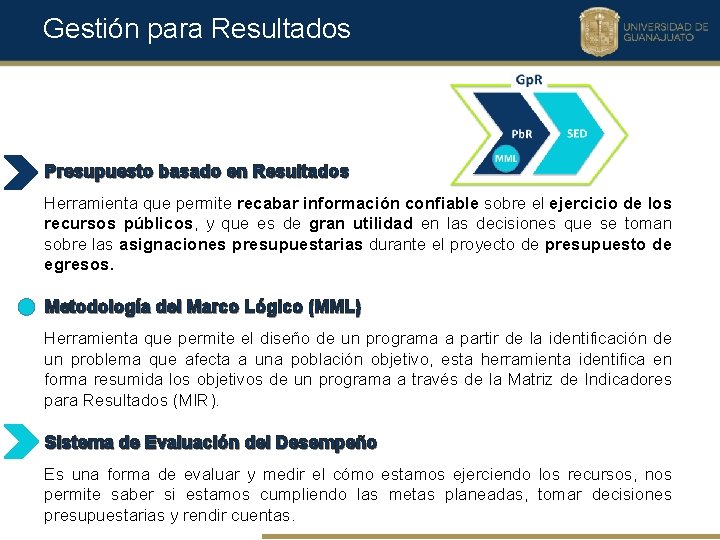 Gestión para Resultados Presupuesto basado en Resultados Herramienta que permite recabar información confiable sobre