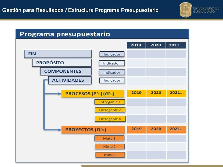 Gestión para Resultados / Estructura Programa Presupuestario 