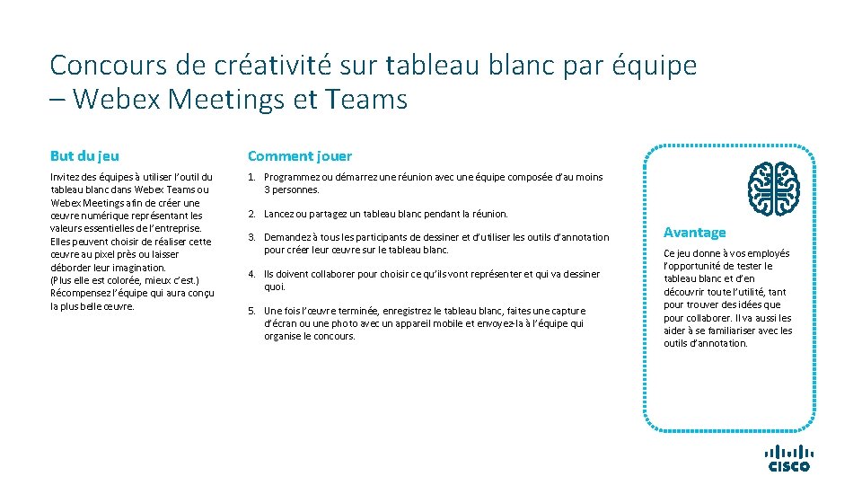 Concours de créativité sur tableau blanc par équipe – Webex Meetings et Teams But Concours de créativité sur tableau blanc par équipe – Webex Meetings et Teams But
