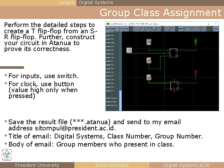 Lecture Digital Systems Group Class Assignment Perform the detailed steps to create a T