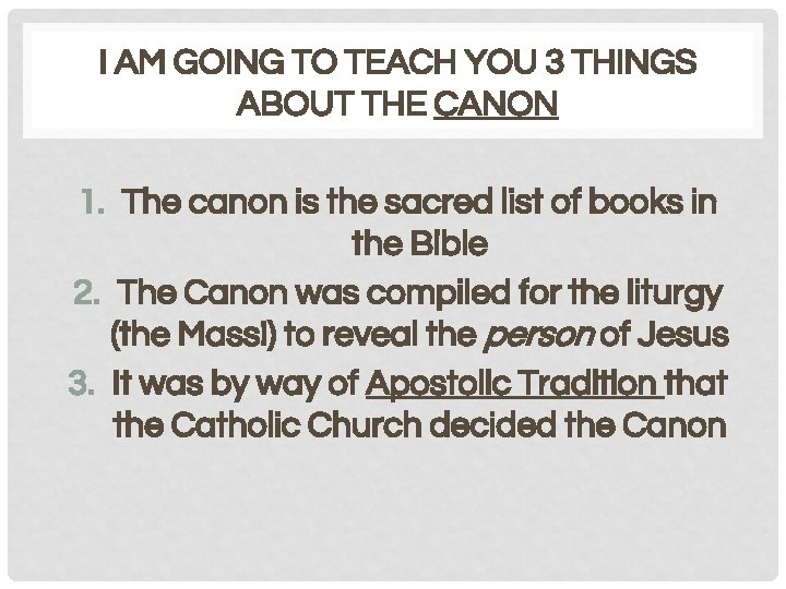 I AM GOING TO TEACH YOU 3 THINGS ABOUT THE CANON 1. The canon
