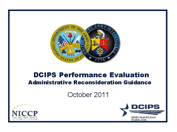 DCIPS Performance Evaluation Administrative Reconsideration Guidance October 2011 