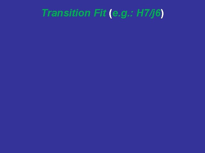 Transition Fit (e. g. : H 7/j 6) 