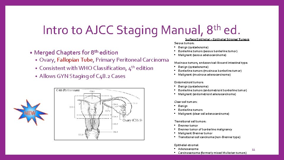 Intro to AJCC Staging Manual, 8 th ed. • Merged Chapters for 8 th