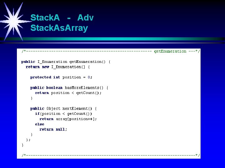 Stack. A - Adv Stack. As. Array 