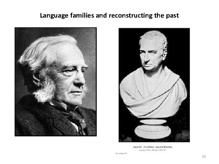 Language families and reconstructing the past 16 