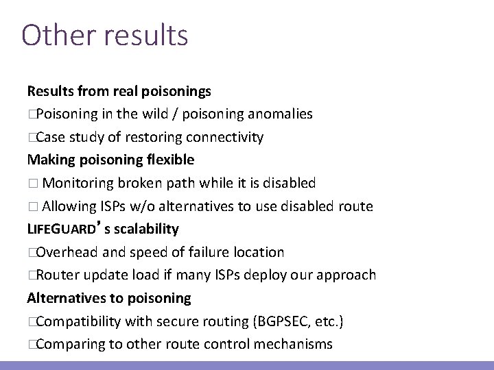 Other results Results from real poisonings �Poisoning in the wild / poisoning anomalies �Case