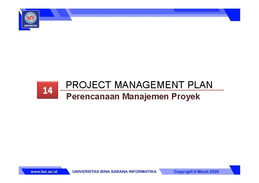 PROJECT MANAGEMENT PLAN Perencanaan Manajemen Proyek 