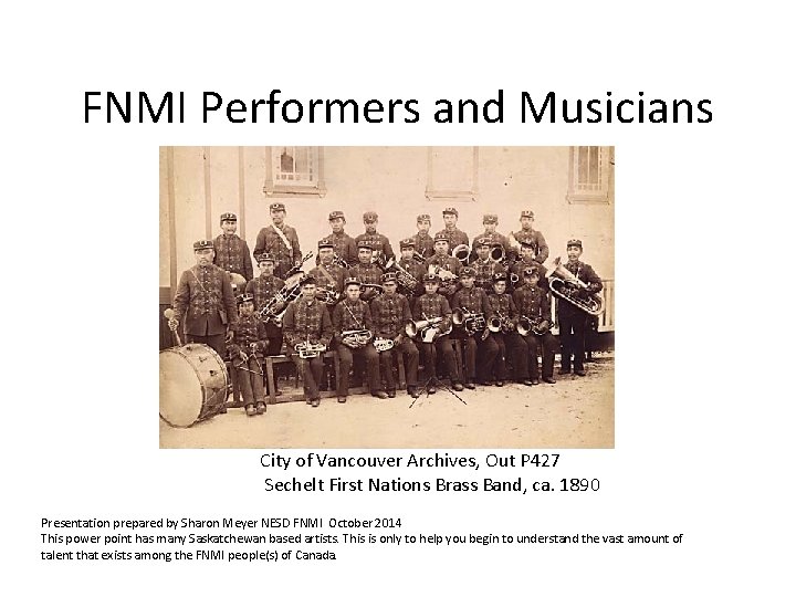 FNMI Performers and Musicians City of Vancouver Archives, Out P 427 Sechelt First Nations