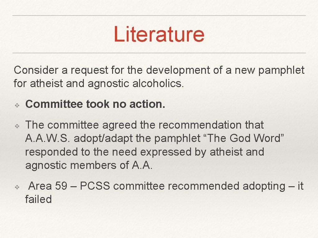 Literature Consider a request for the development of a new pamphlet for atheist and Literature Consider a request for the development of a new pamphlet for atheist and