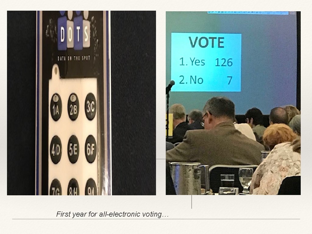 First year for all-electronic voting… First year for all-electronic voting…