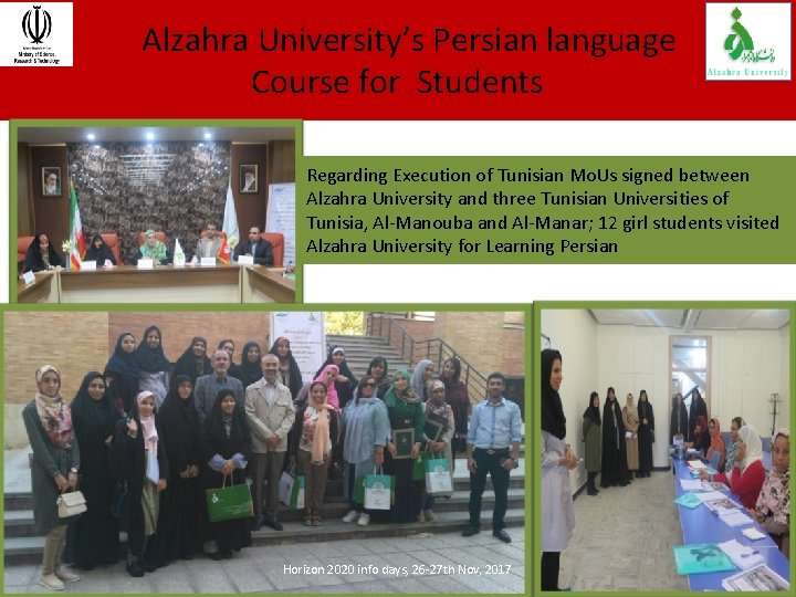Alzahra University’s Persian language Course for Students Regarding Execution of Tunisian Mo. Us signed
