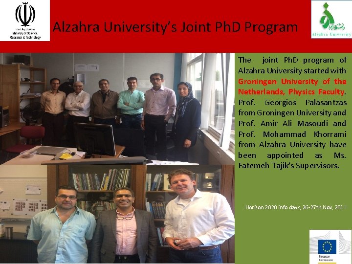 Alzahra University’s Joint Ph. D Program The joint Ph. D program of Alzahra University